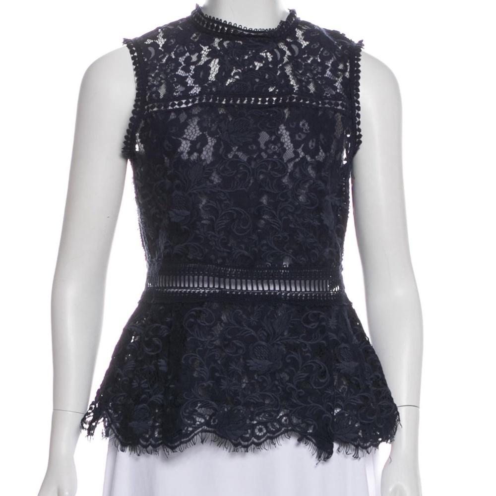 SEA Semi-Sheer Lace Top